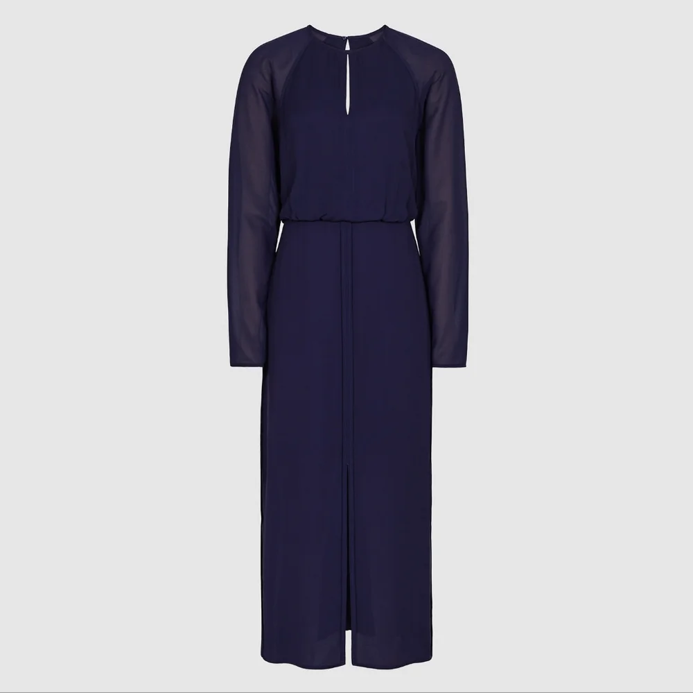 NWT REISS | $425 Mylee Midi Chiffon Dress - Picture 8 of 9